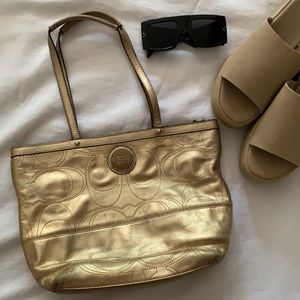 COPY - Gold monogram coach bag